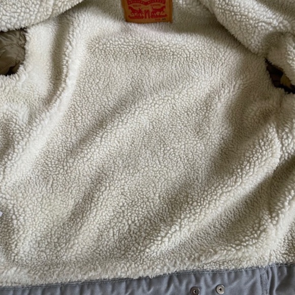 Grey Levis Sherpa Jacket--Light Grey--Size XS--New w/o Tags - Picture 13 of 16